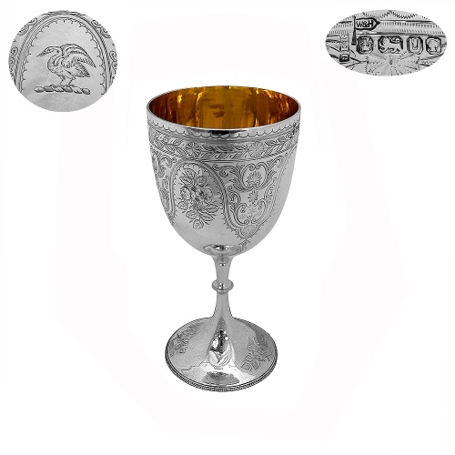 Victorian Sterling Silver Goblet 1887